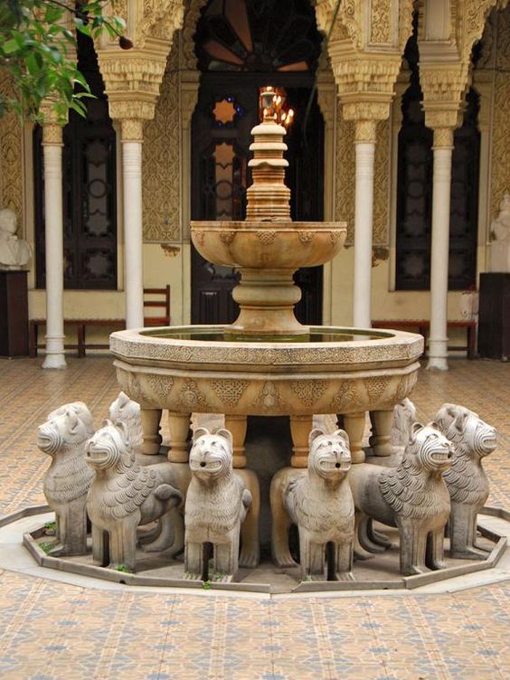Fountain with Evening Illumination